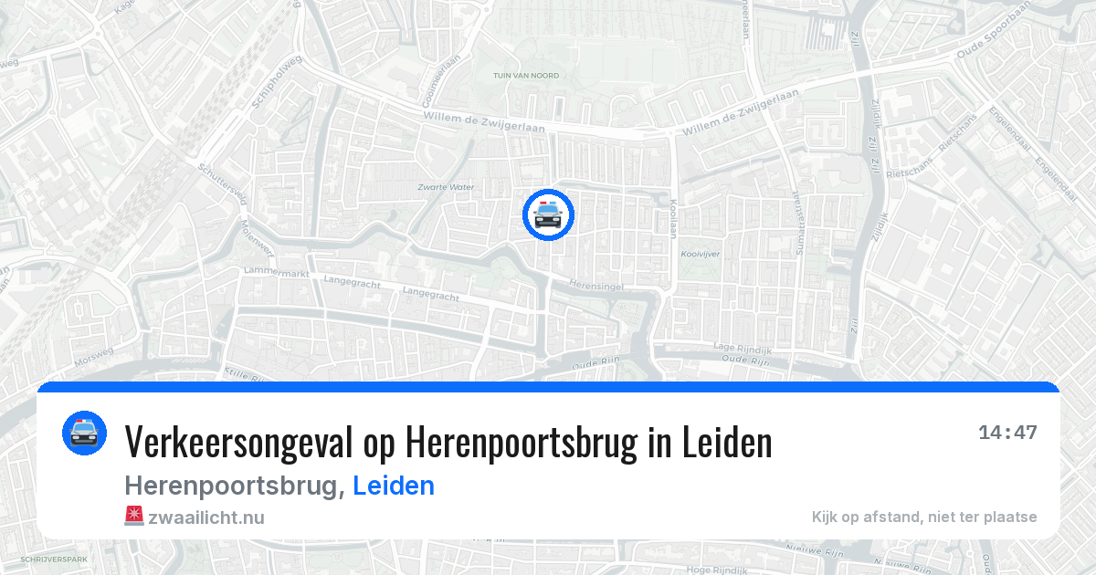 Verkeersongeval op Herenpoortsbrug in Leiden — 19 jan 2026