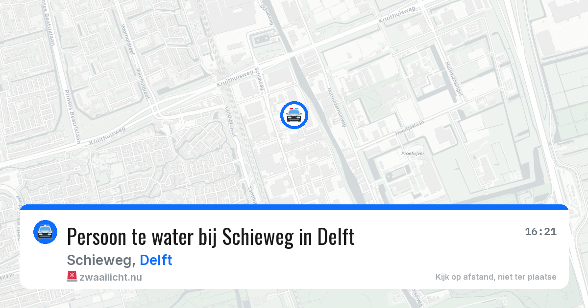 Persoon te water bij Schieweg in Delft — 23 mrt 2026