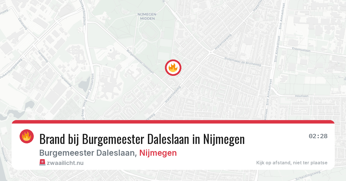 Brand bij Burgemeester Daleslaan in Nijmegen — 23 mei 2026