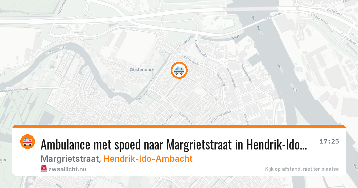 Ambulance met spoed naar Margrietstraat in Hendrik-Ido-Ambacht — 16 jul 2026