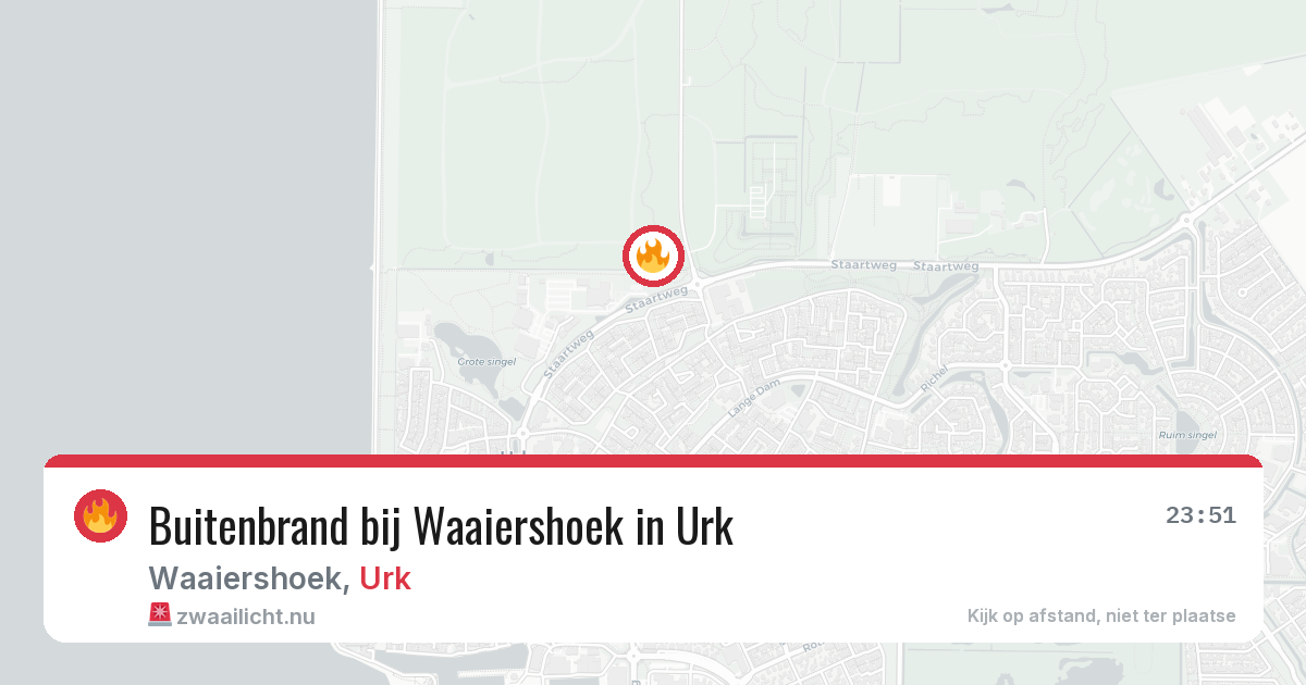 Buitenbrand bij Waaiershoek in Urk — 19 mrt 2026