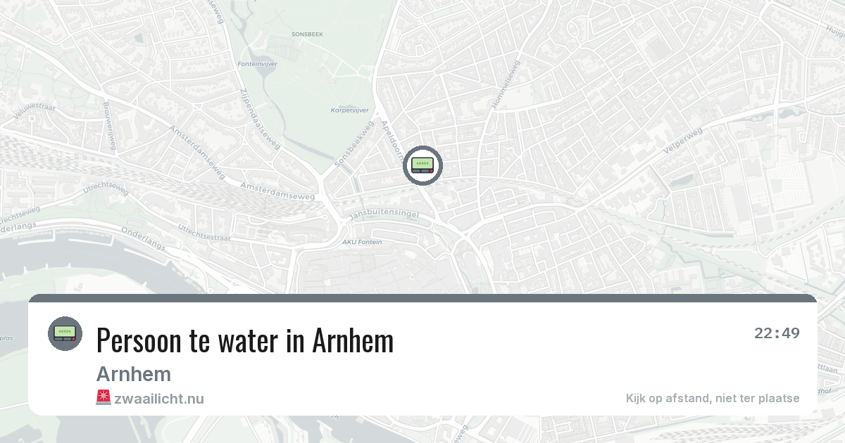 Persoon te water in Arnhem — 26 mrt 2026