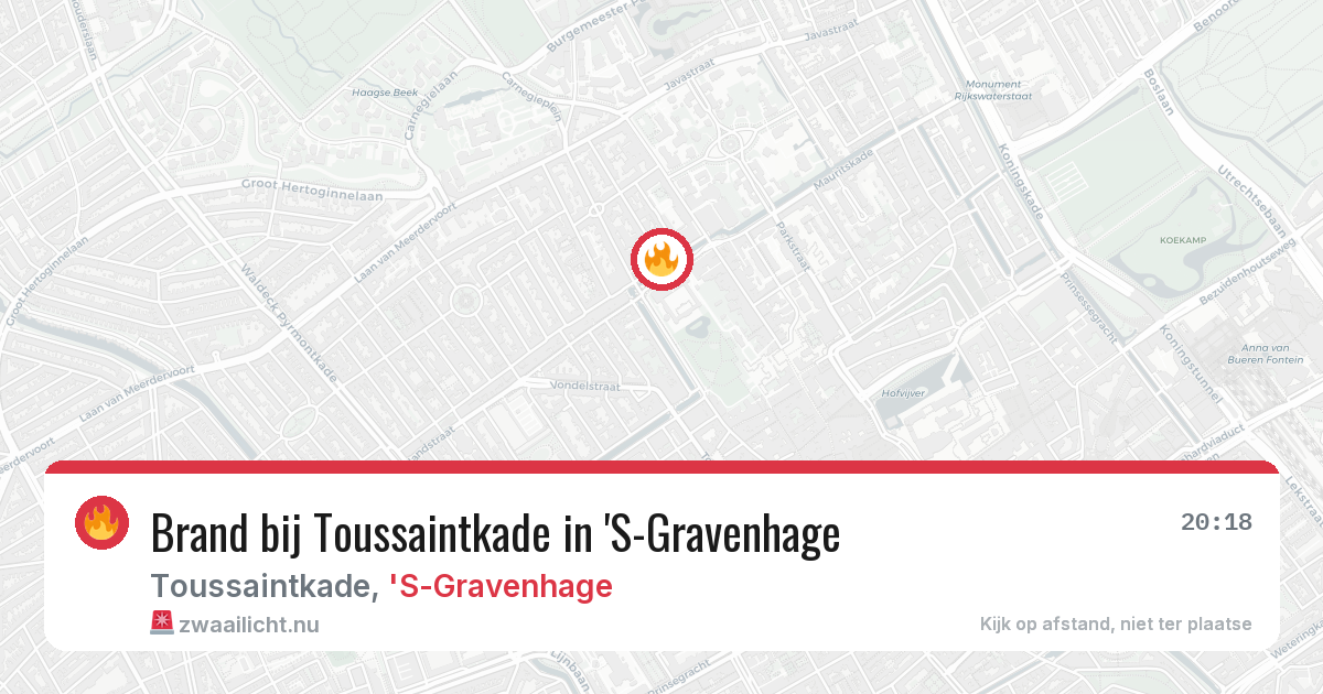 Brand bij Toussaintkade in 'S-Gravenhage — 17 jul 2026