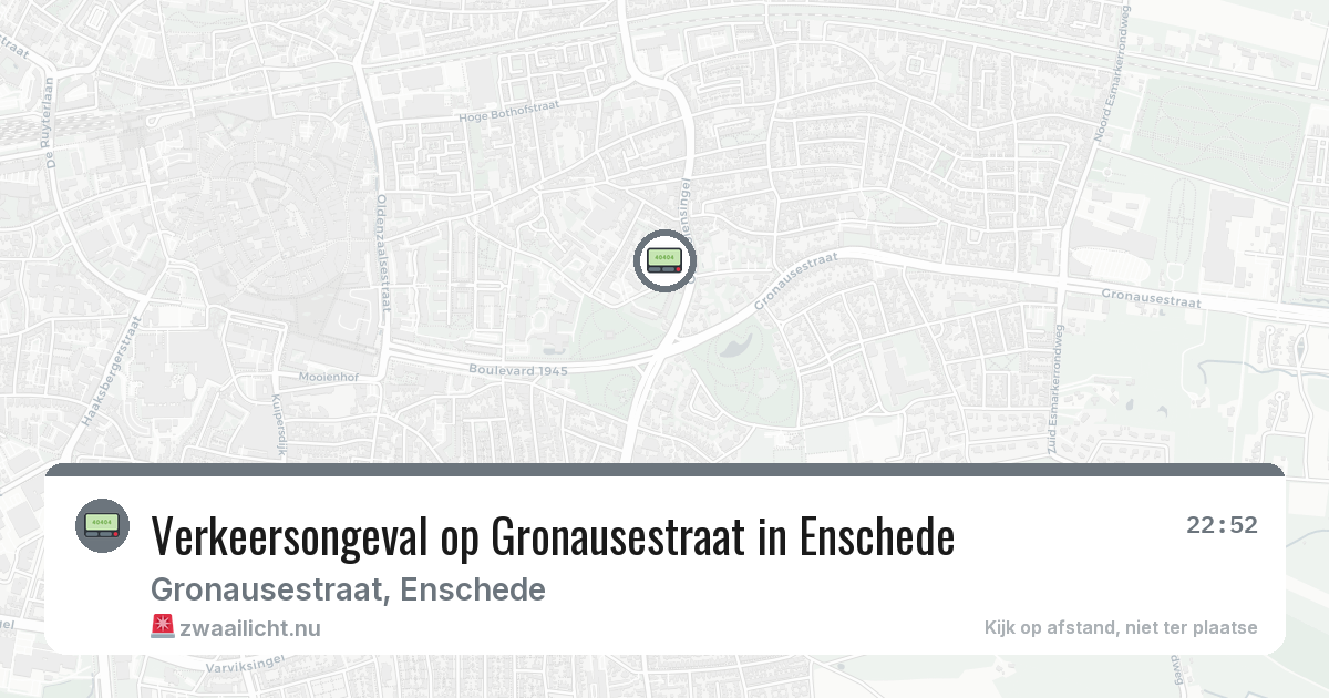 Verkeersongeval op Gronausestraat in Enschede — 25 jul 2026