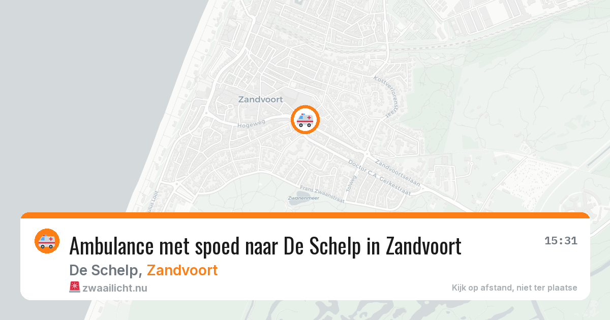 Ambulance met spoed naar De Schelp in Zandvoort — 26 jul 2026