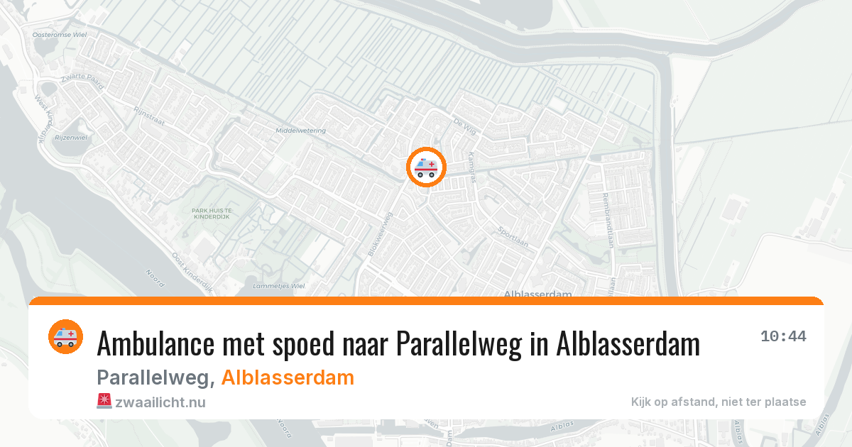 Ambulance met spoed naar Parallelweg in Alblasserdam — 16 jul 2026