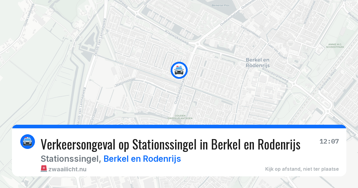 Verkeersongeval op Stationssingel in Berkel en Rodenrijs — 15 jul 2026