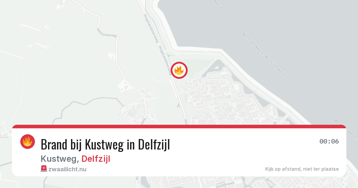 Brand bij Kustweg in Delfzijl — 24 mrt 2026