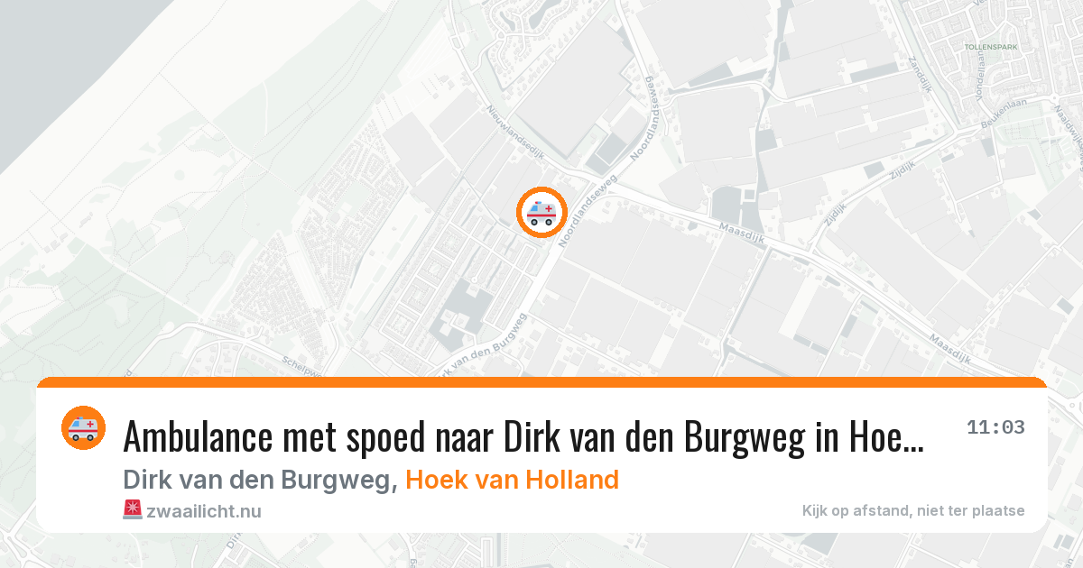 Ambulance met spoed naar Dirk van den Burgweg in Hoek van Holland — 18 jul 2026