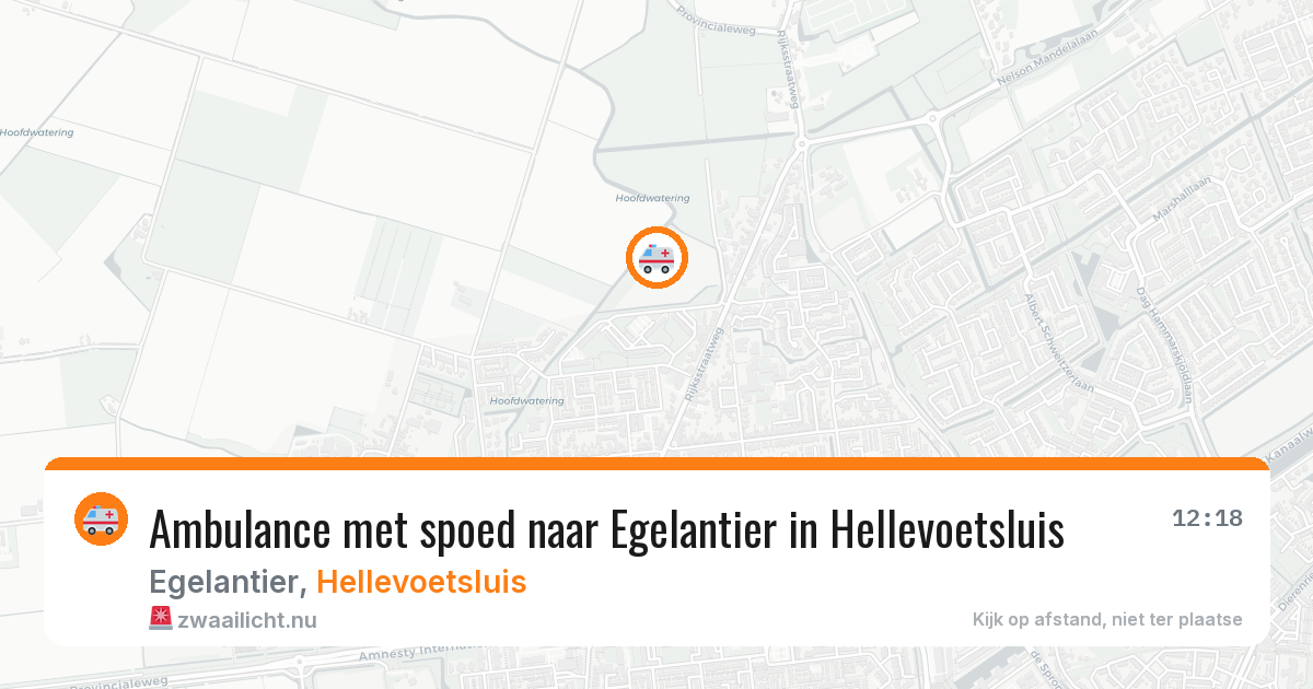 Ambulance met spoed naar Egelantier in Hellevoetsluis — 15 jul 2026