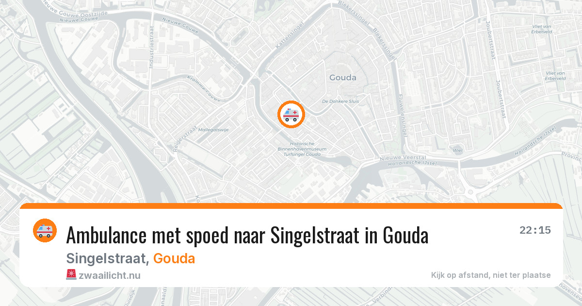 Ambulance met spoed naar Singelstraat in Gouda — 12 jul 2026