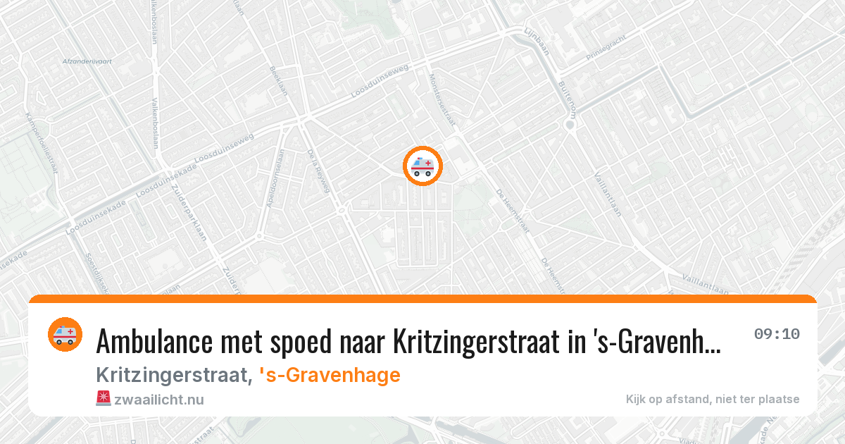 Ambulance met spoed naar Kritzingerstraat in 's-Gravenhage — 11 mei 2026