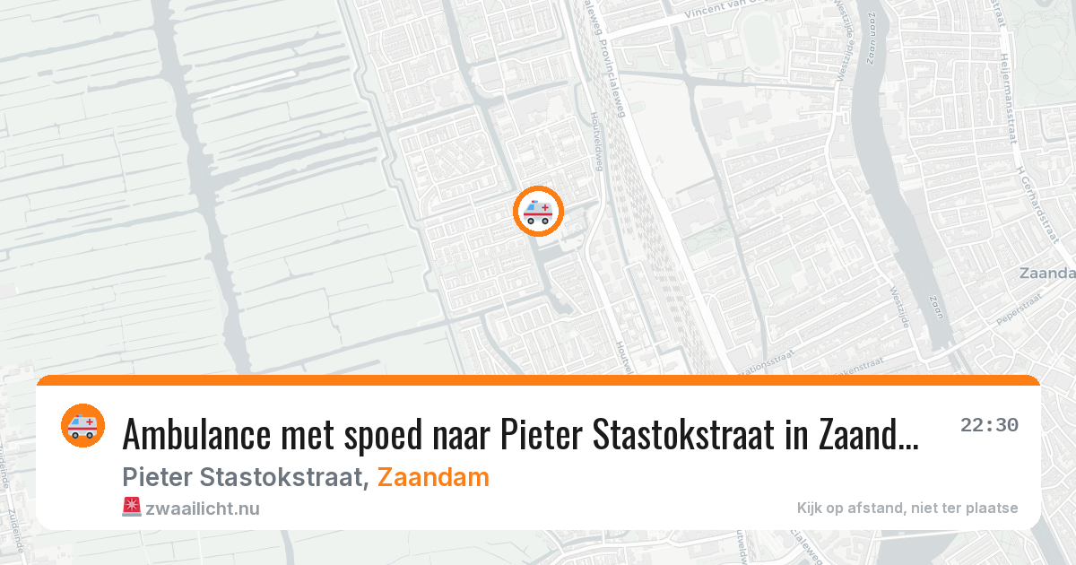 Ambulance met spoed naar Pieter Stastokstraat in Zaandam — 12 jul 2026