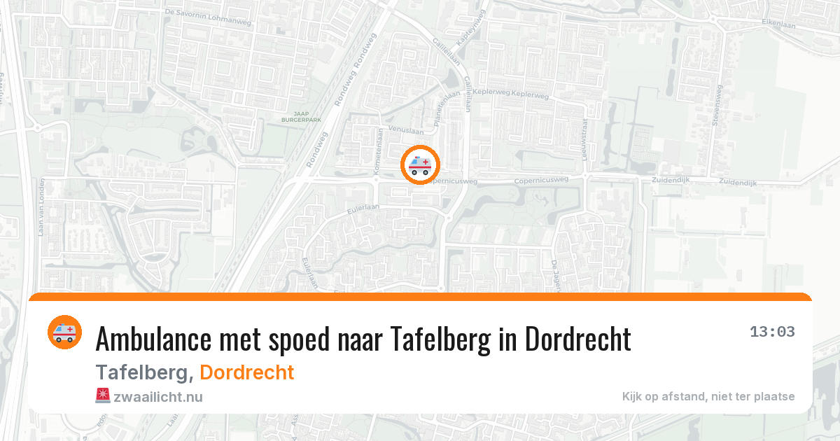 Ambulance met spoed naar Tafelberg in Dordrecht — 31 mrt 2026