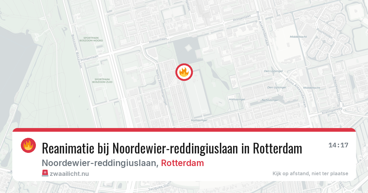Reanimatie bij Noordewier-reddingiuslaan in Rotterdam — 18 mrt 2026