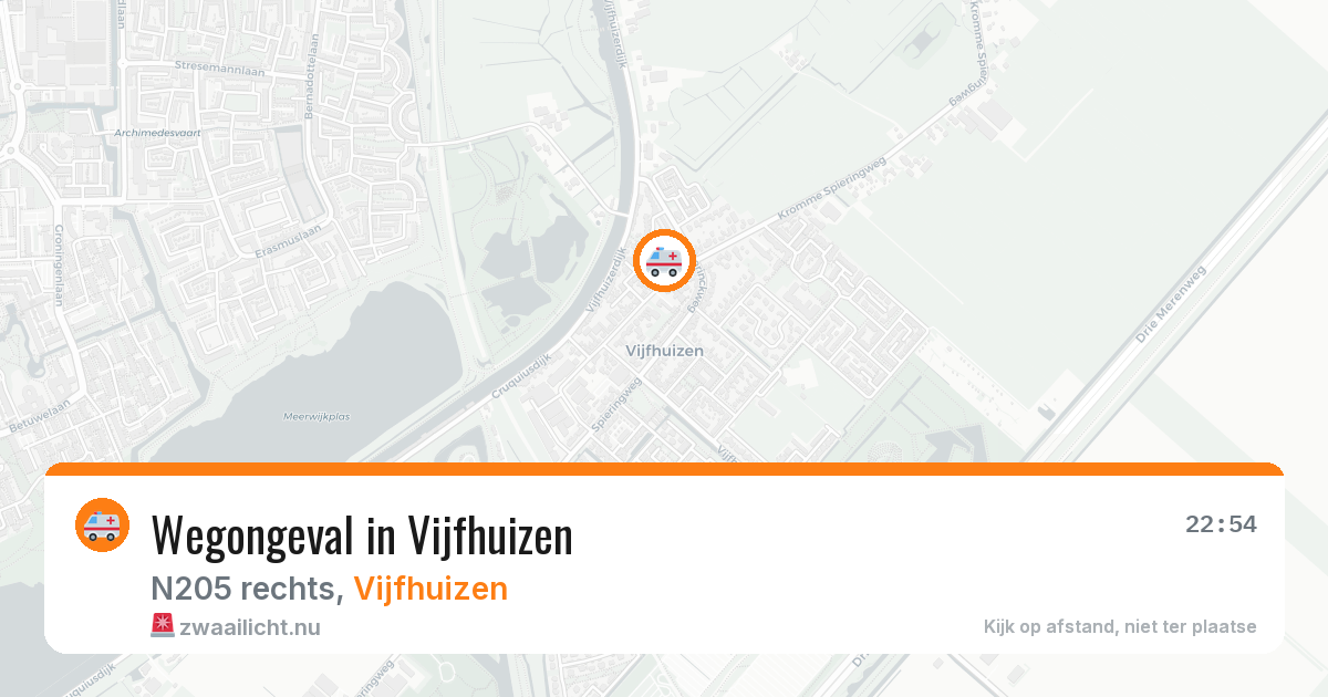 Wegongeval in Vijfhuizen — 22 jul 2026