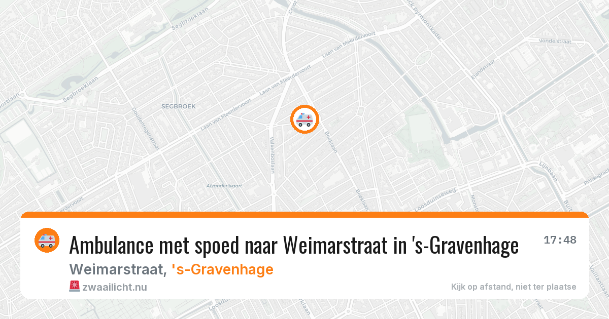 Ambulance met spoed naar Weimarstraat in 's-Gravenhage — 27 mei 2026