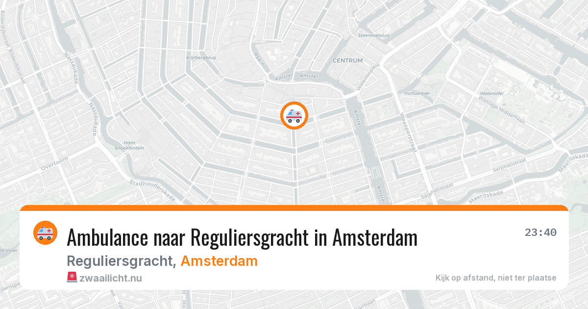 Ambulance naar Reguliersgracht in Amsterdam — 19 mrt 2026