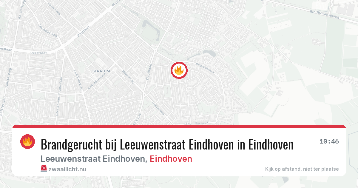 Brandgerucht bij Leeuwenstraat Eindhoven in Eindhoven — 6 mei 2026