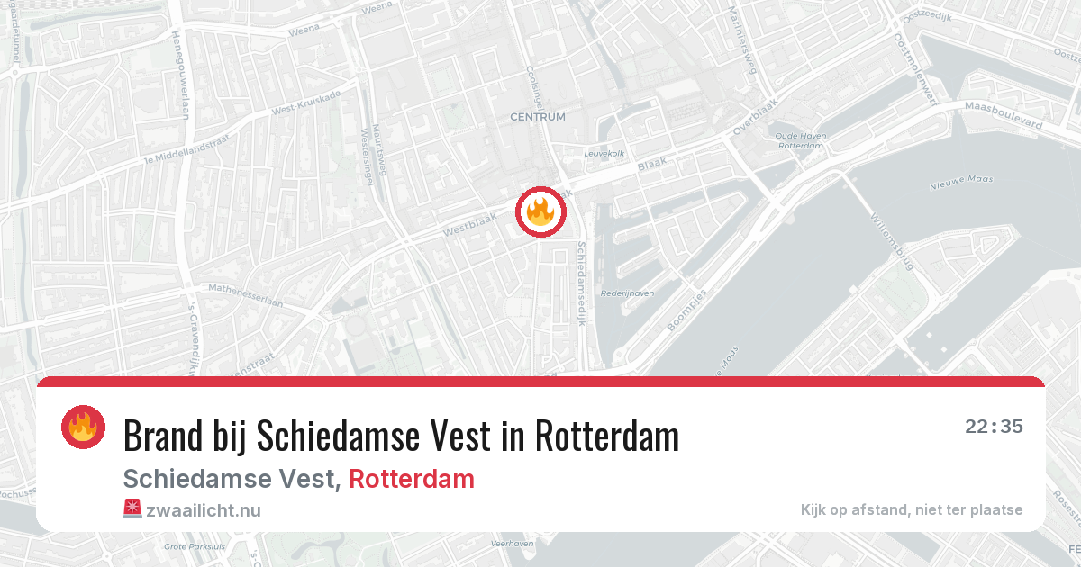 Brand bij Schiedamse Vest in Rotterdam — 16 mei 2026