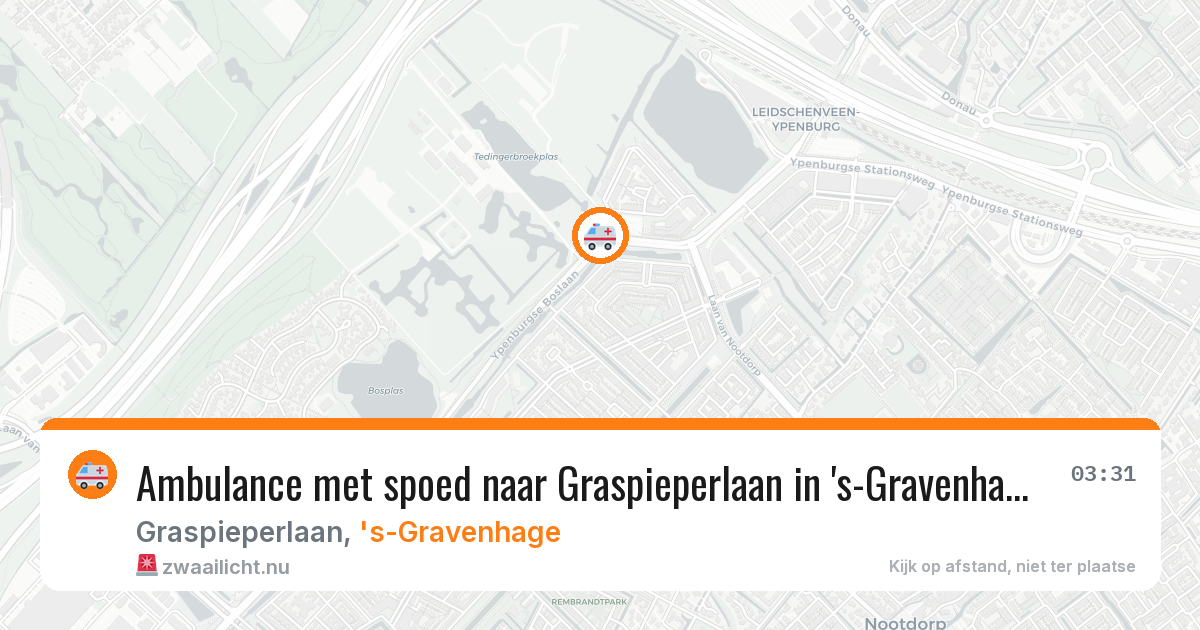 Ambulance met spoed naar Graspieperlaan in 's-Gravenhage — 20 jul 2026
