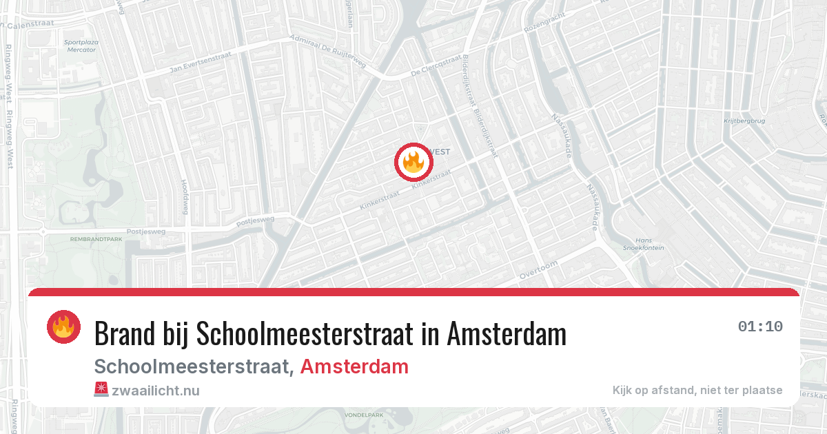 Brand bij Schoolmeesterstraat in Amsterdam — 21 mrt 2026