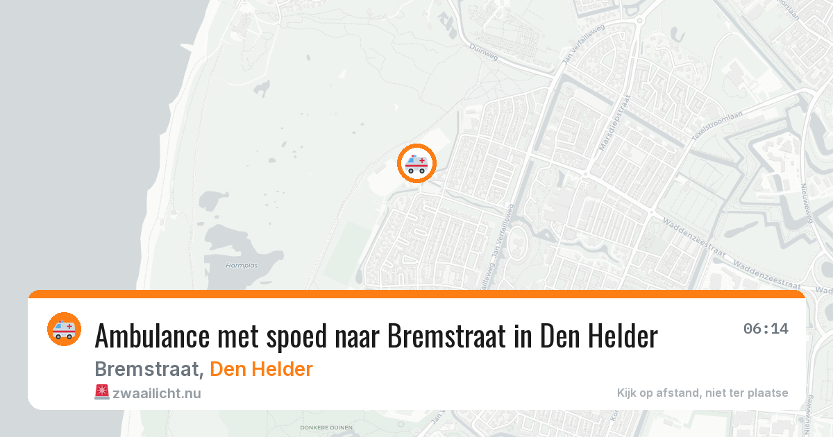 Ambulance met spoed naar Bremstraat in Den Helder — 8 jul 2026