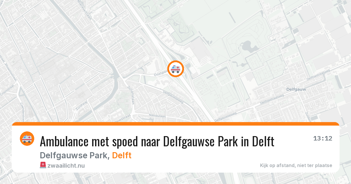 Ambulance met spoed naar Delfgauwse Park in Delft — 11 jul 2026
