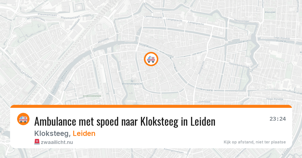 Ambulance met spoed naar Kloksteeg in Leiden — 20 mrt 2026