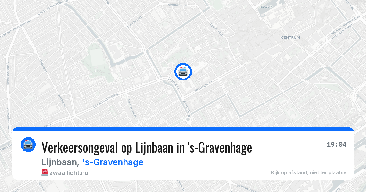 Verkeersongeval op Lijnbaan in 's-Gravenhage — 9 jul 2026