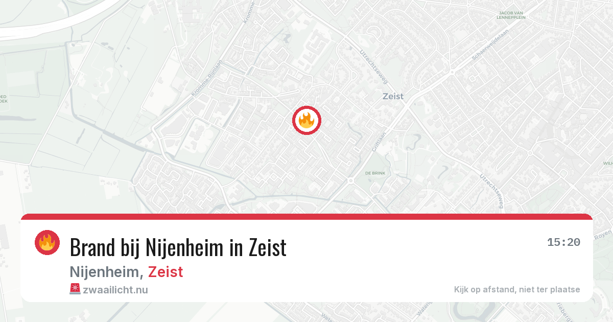 Brand bij Nijenheim in Zeist — 14 jul 2026