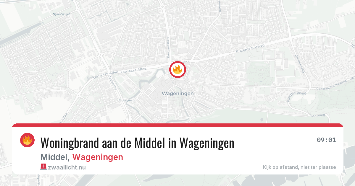 Woningbrand aan de Middel in Wageningen — 16 jul 2026