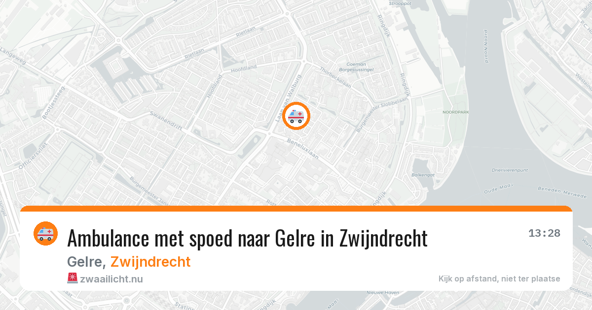 Ambulance met spoed naar Gelre in Zwijndrecht — 12 jul 2026