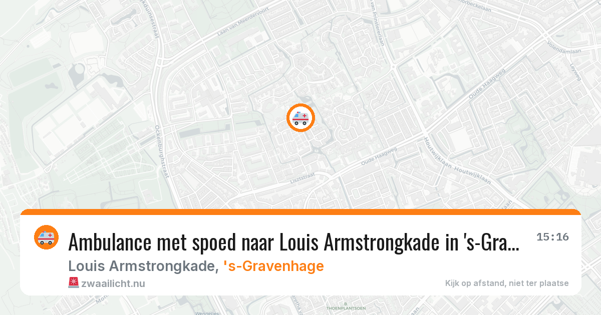 Ambulance met spoed naar Louis Armstrongkade in 's-Gravenhage — 1 jun 2026