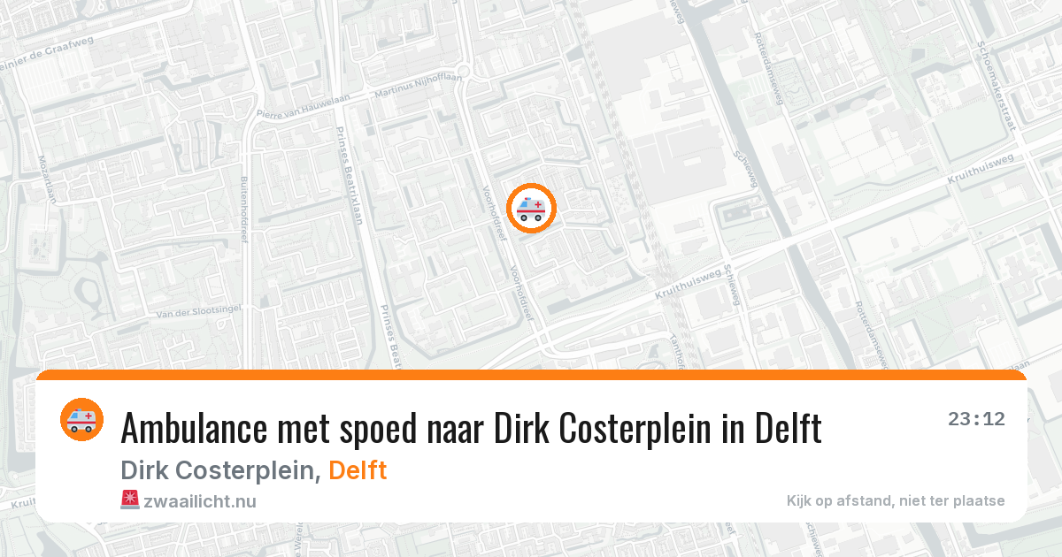 Ambulance met spoed naar Dirk Costerplein in Delft — 29 mrt 2026