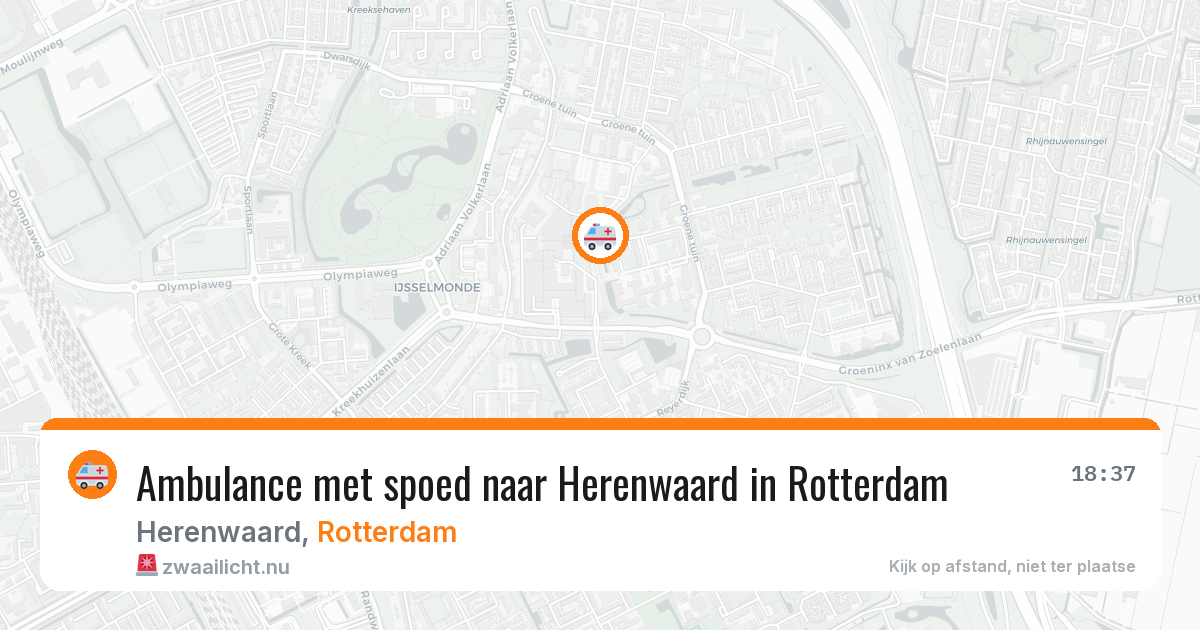 Ambulance met spoed naar Herenwaard in Rotterdam — 16 jul 2026