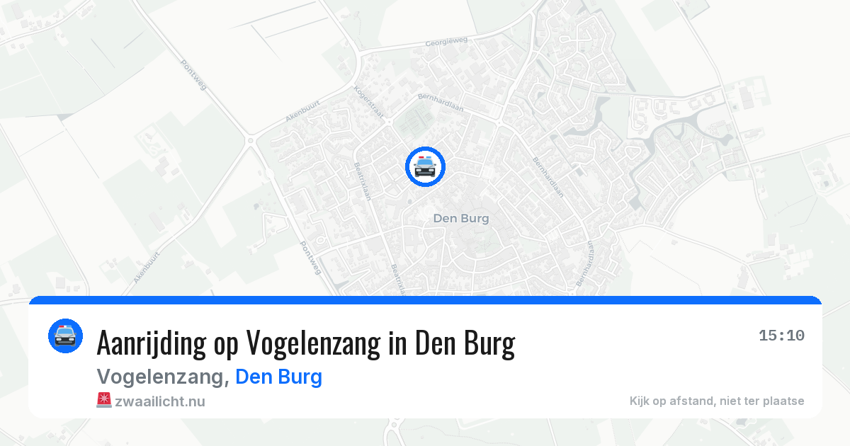 Aanrijding op Vogelenzang in Den Burg — 8 apr 2026