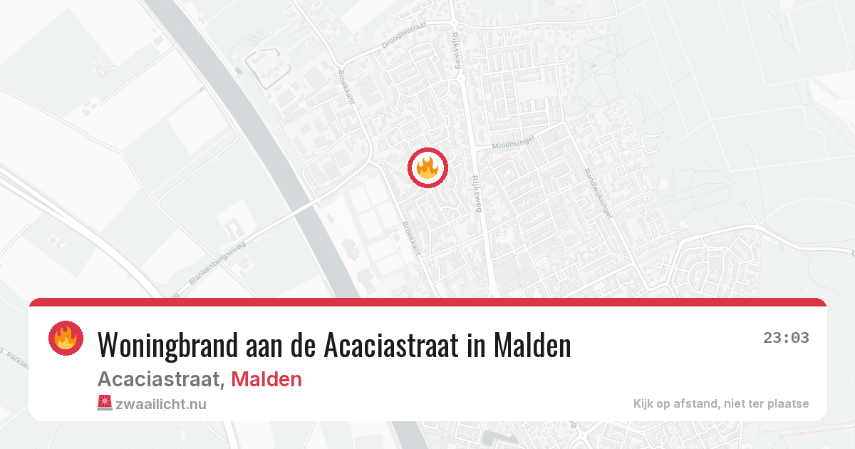Woningbrand aan de Acaciastraat in Malden — 8 mei 2026