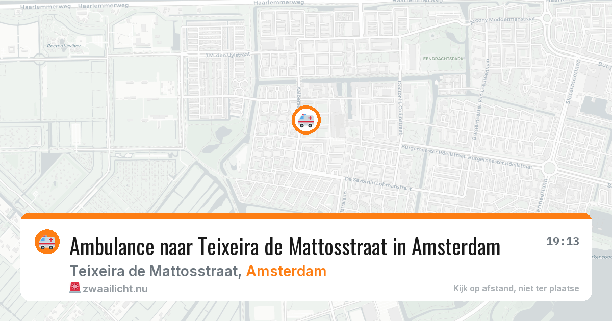 Ambulance naar Teixeira de Mattosstraat in Amsterdam — 8 apr 2026
