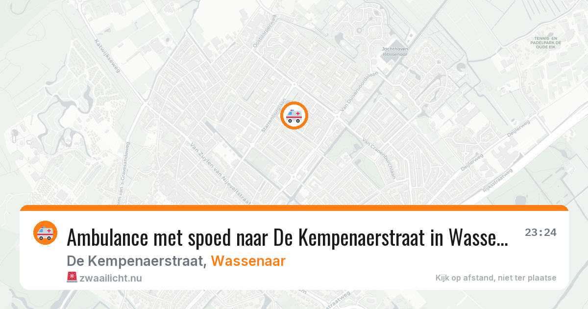 Ambulance met spoed naar De Kempenaerstraat in Wassenaar — 23 jul 2026