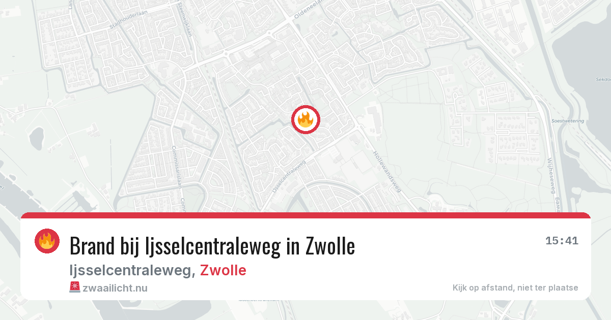 Brand bij Ijsselcentraleweg in Zwolle — 23 jul 2026
