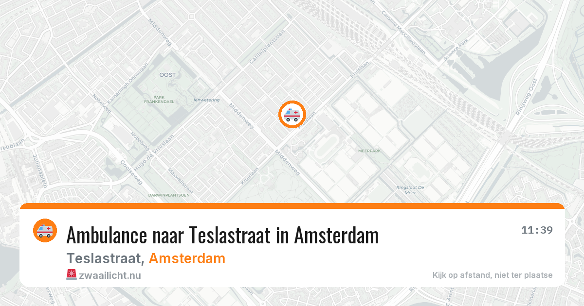Ambulance naar Teslastraat in Amsterdam — 24 mrt 2026