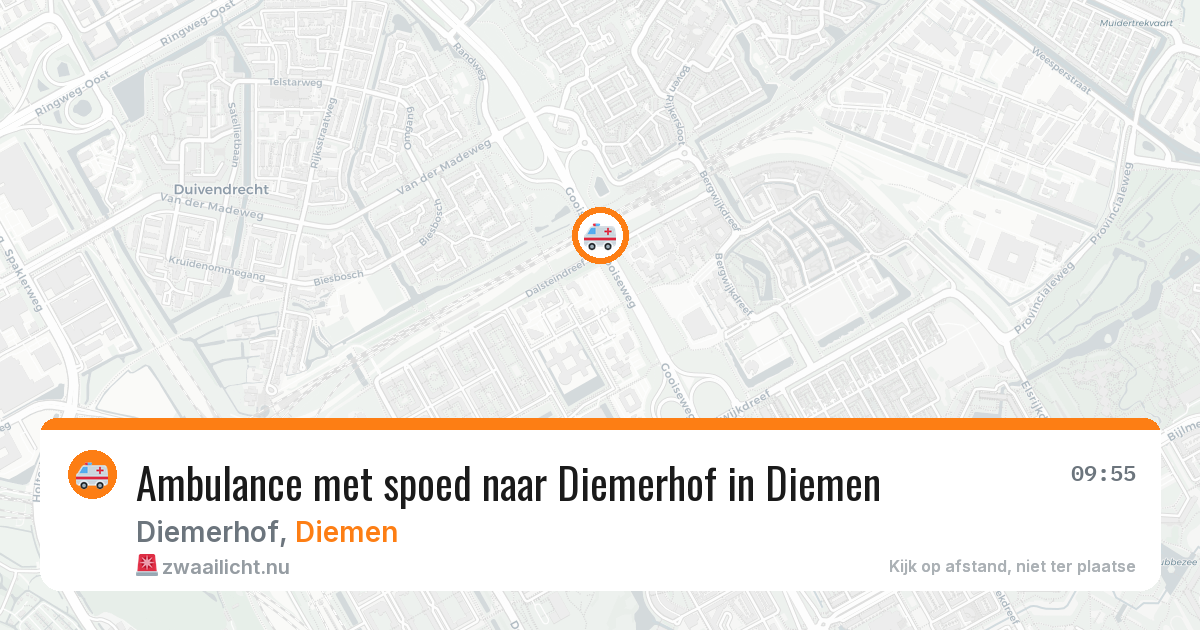 Ambulance met spoed naar Diemerhof in Diemen — 24 jul 2026