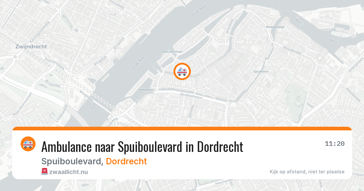 Ambulance naar Spuiboulevard in Dordrecht — 18 jul 2026