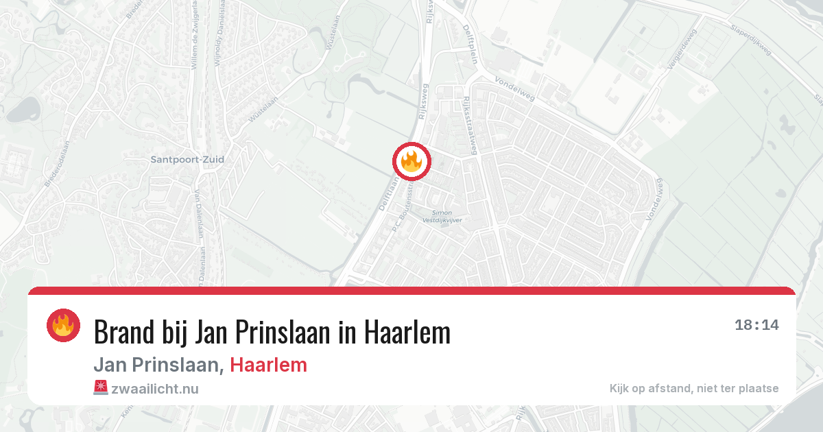 Brand bij Jan Prinslaan in Haarlem — 14 jul 2026