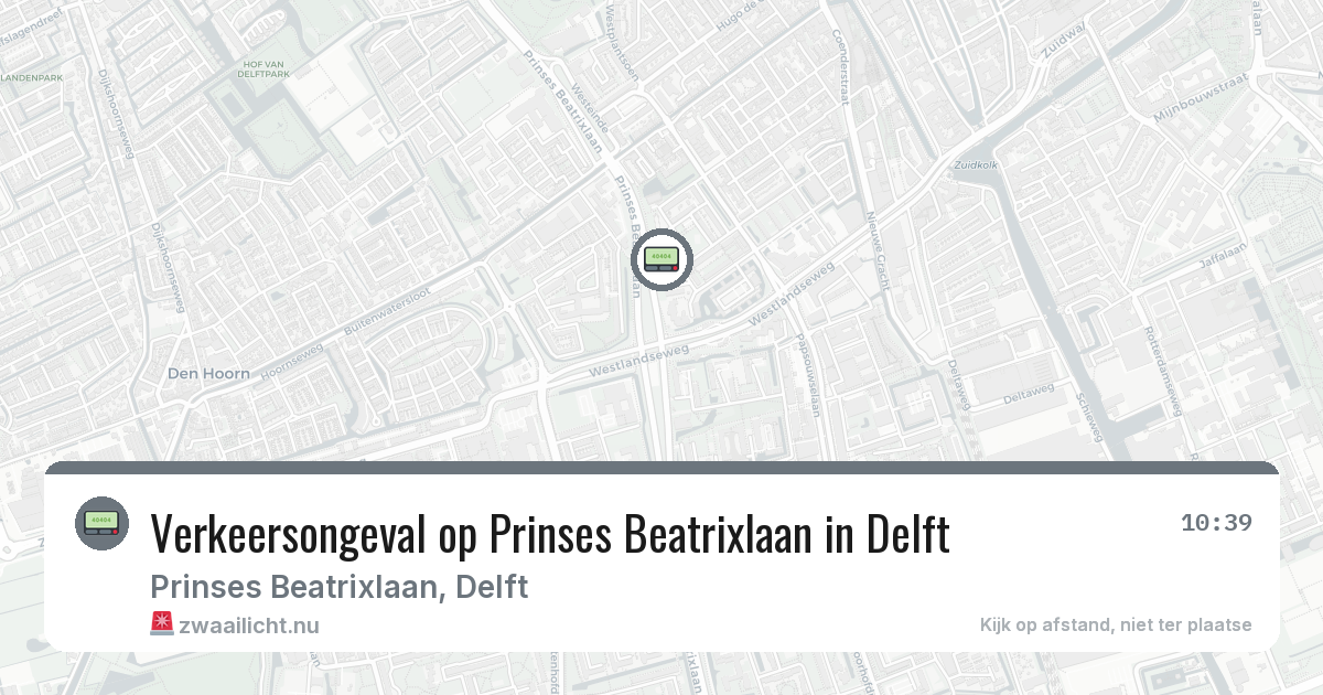 Verkeersongeval op Prinses Beatrixlaan in Delft — 9 mrt 2026