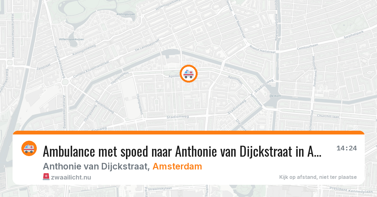 Ambulance met spoed naar Anthonie van Dijckstraat in Amsterdam — 24 mei 2026