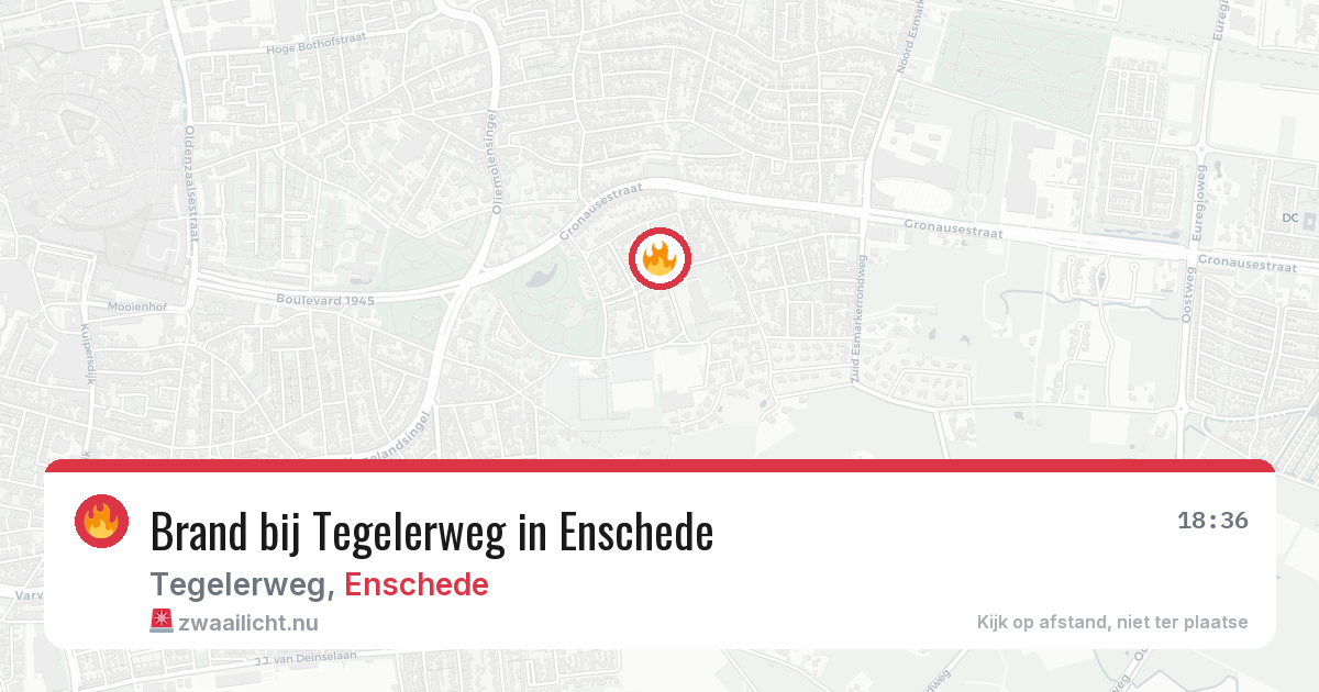 Brand bij Tegelerweg in Enschede — 29 mei 2026