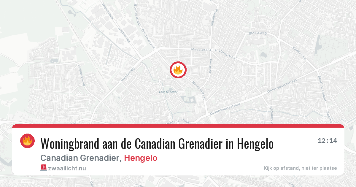 Woningbrand aan de Canadian Grenadier in Hengelo — 5 jun 2026
