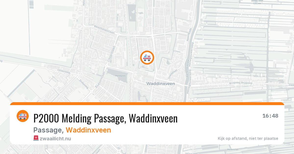 P2000 Melding Passage, Waddinxveen — 1 apr 2026